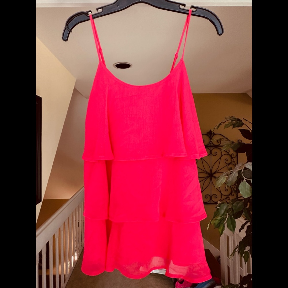Candies Frilly spaghetti tank top.